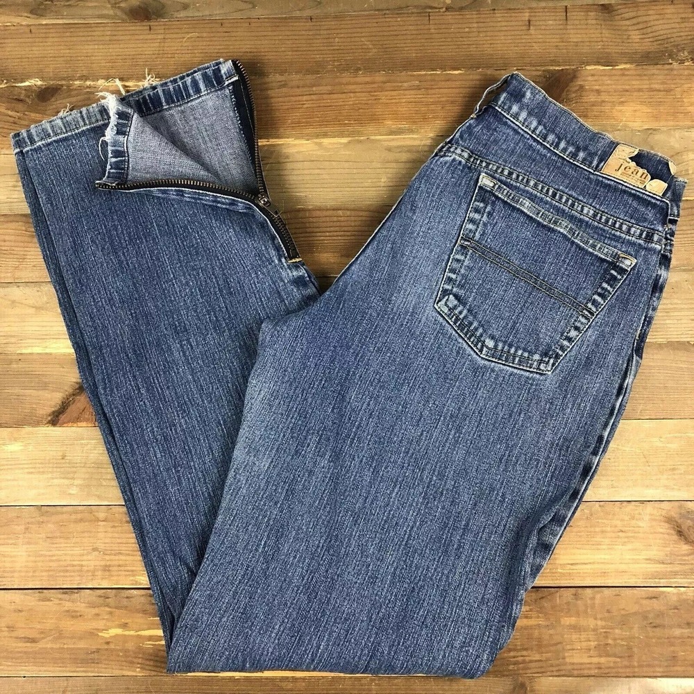 Tommy Hilfiger Zip Up Leg Vintage 90s Jeans Size 13 (32x32) Medium Rinse Stretch